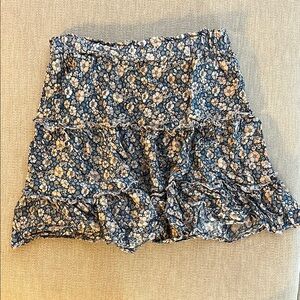 Floral Ruffle Mini Skirt